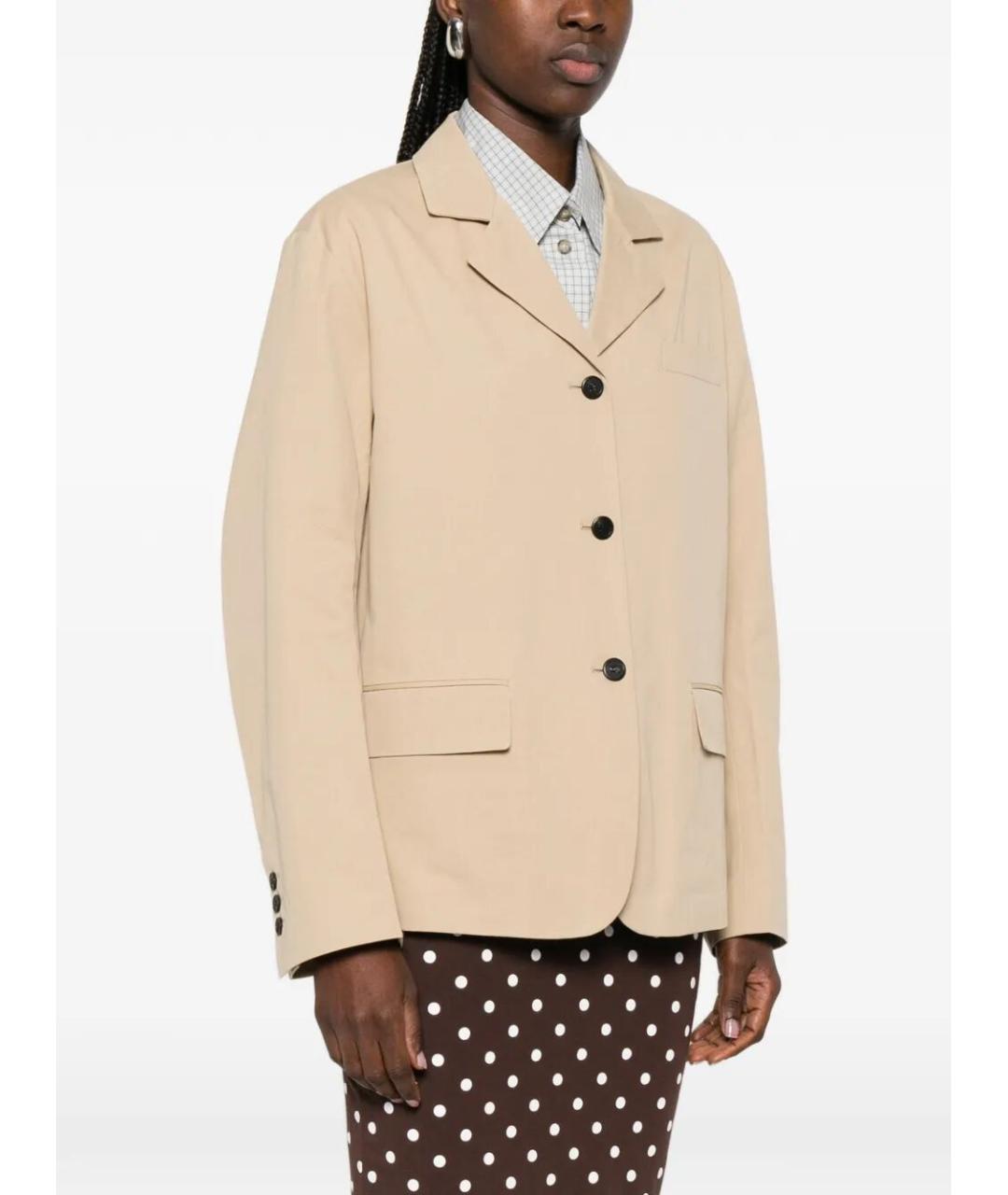 PRADA Бежевый хлопковый жакет/пиджак, фото 3