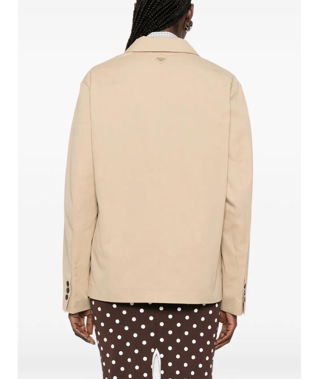 PRADA Бежевый хлопковый жакет/пиджак, фото 5