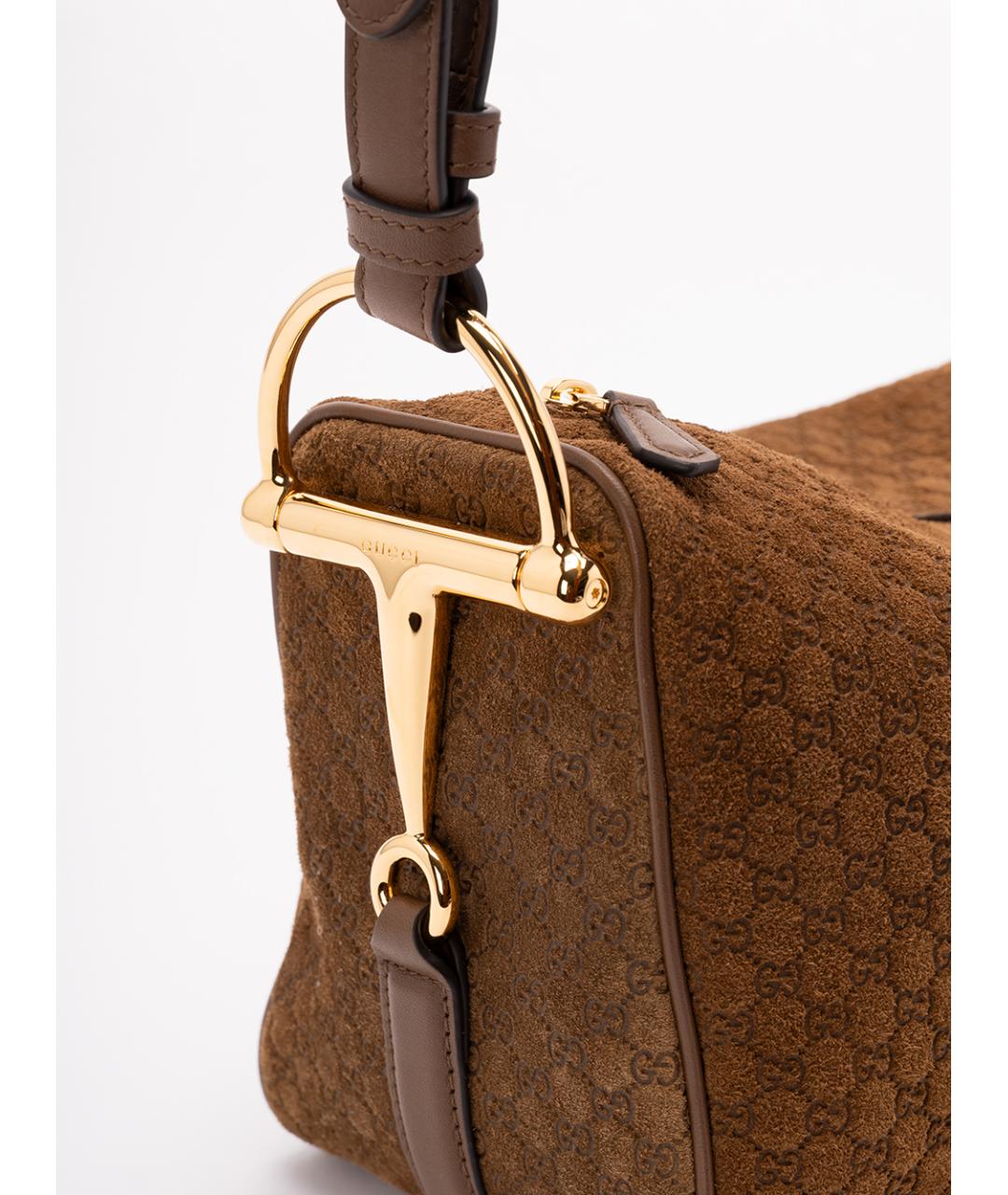 GUCCI Коричневая замшевая сумка через плечо, фото 4