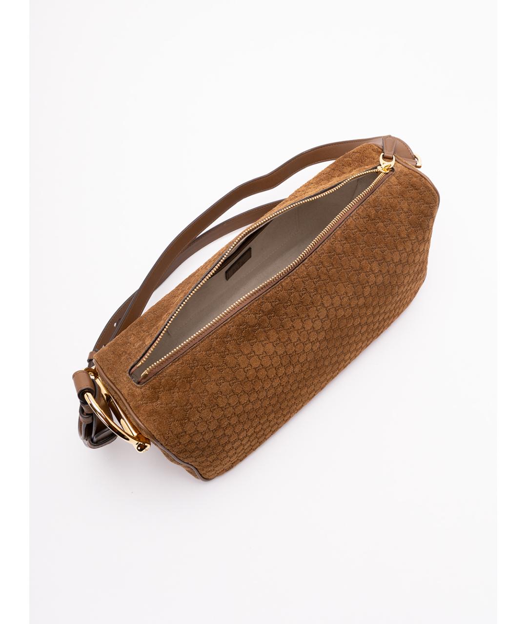 GUCCI Коричневая замшевая сумка через плечо, фото 5