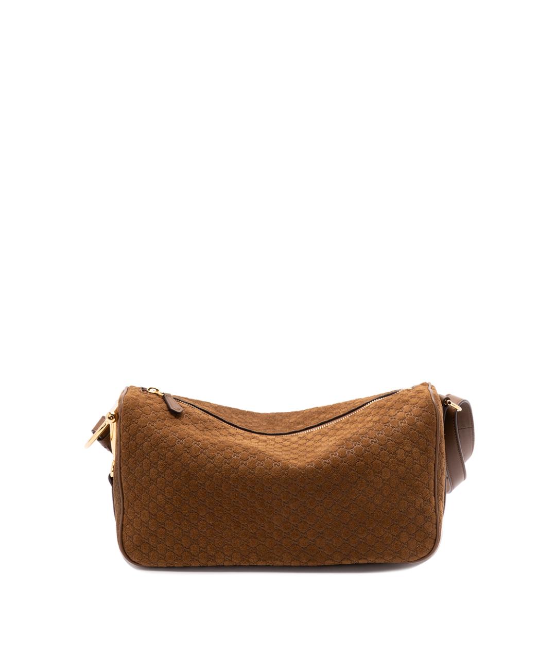 GUCCI Коричневая замшевая сумка через плечо, фото 1