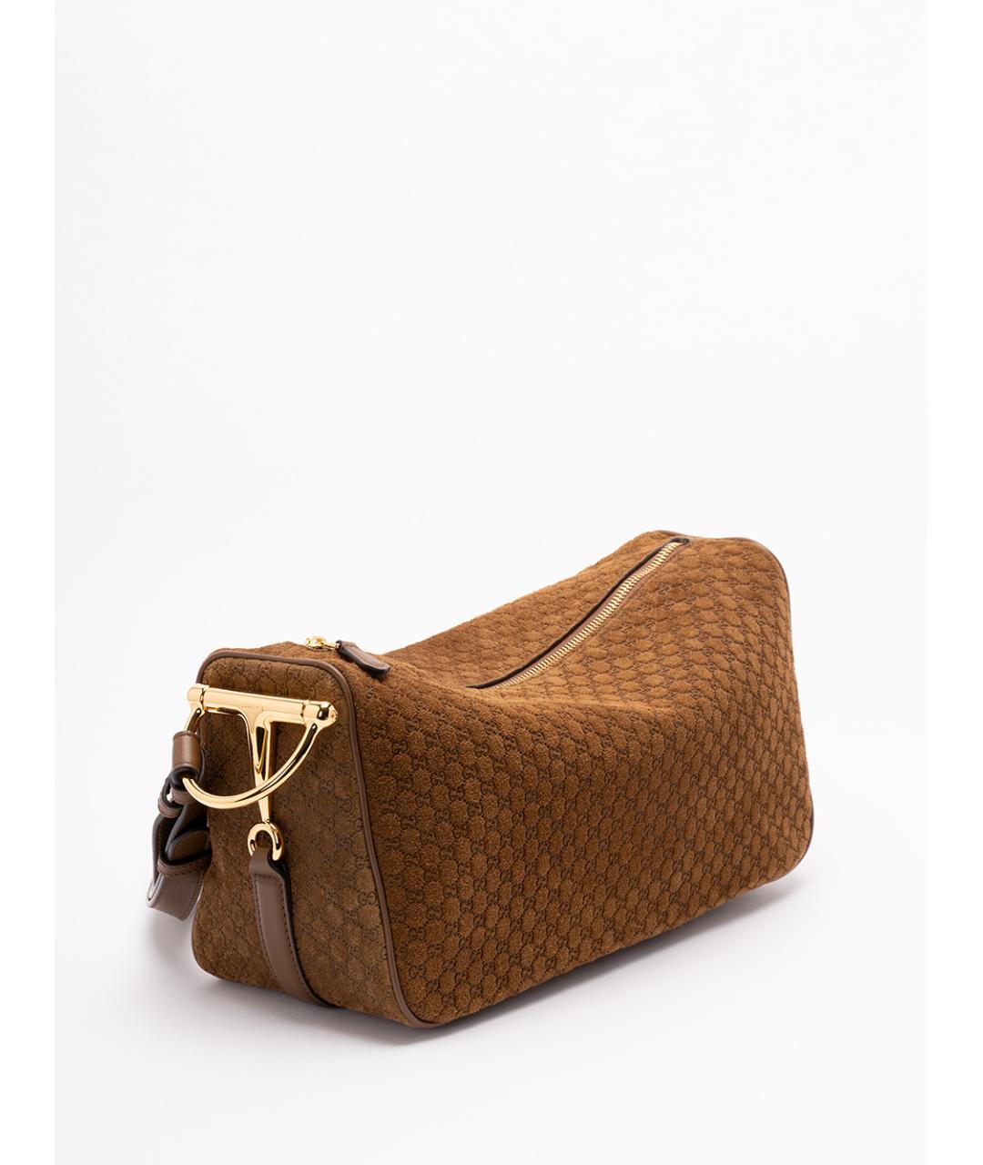 GUCCI Коричневая замшевая сумка через плечо, фото 3