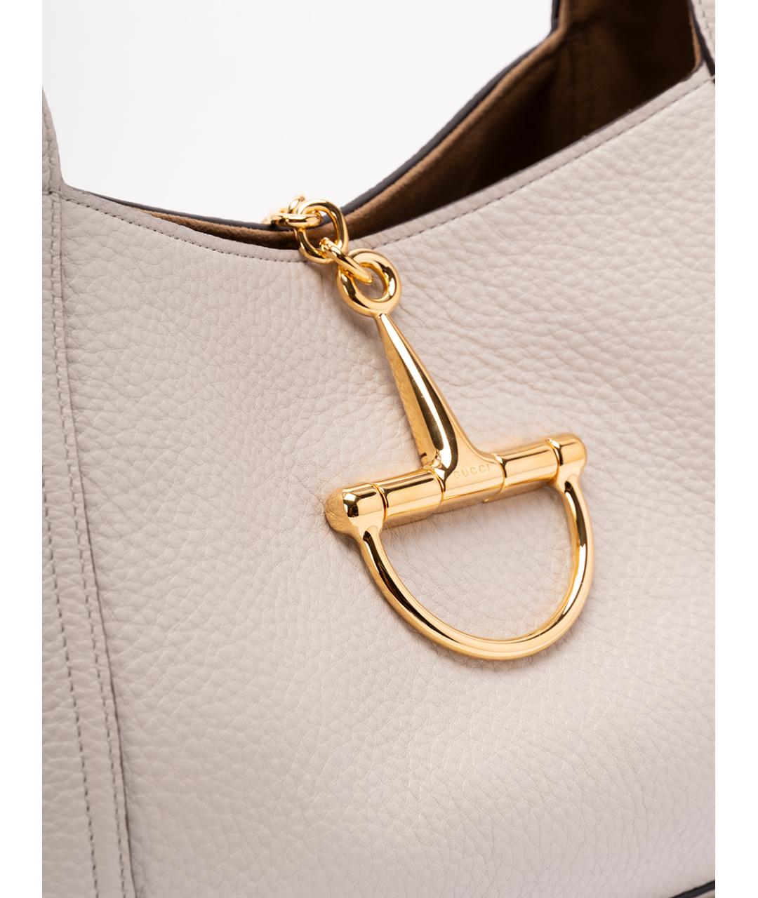 GUCCI Бежевая кожаная сумка через плечо, фото 4