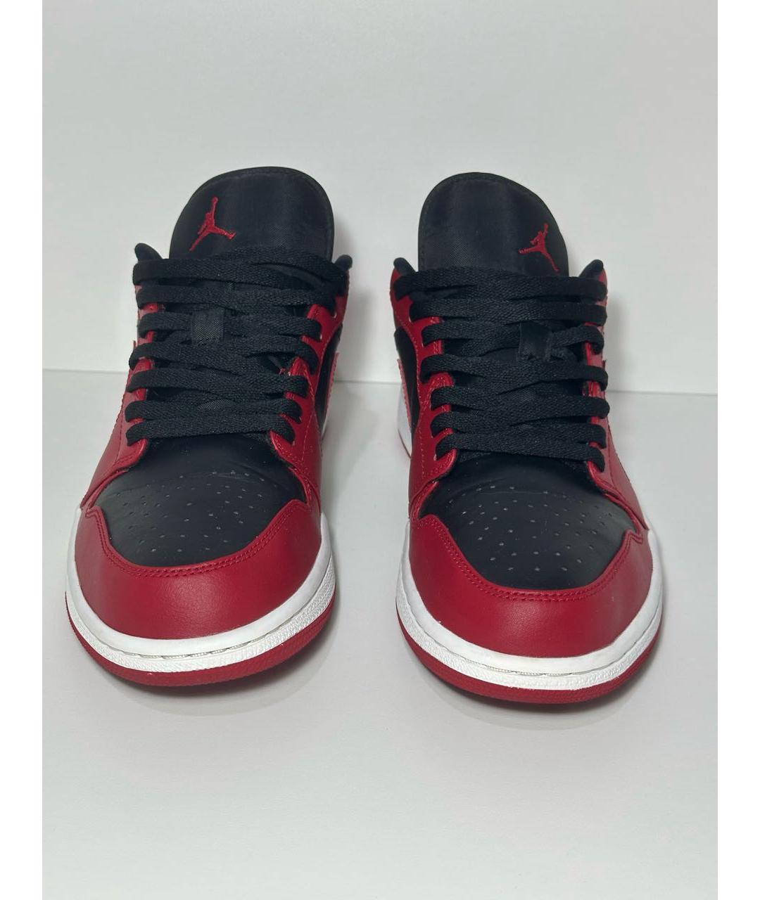 JORDAN Бордовые кожаные низкие кроссовки / кеды, фото 2