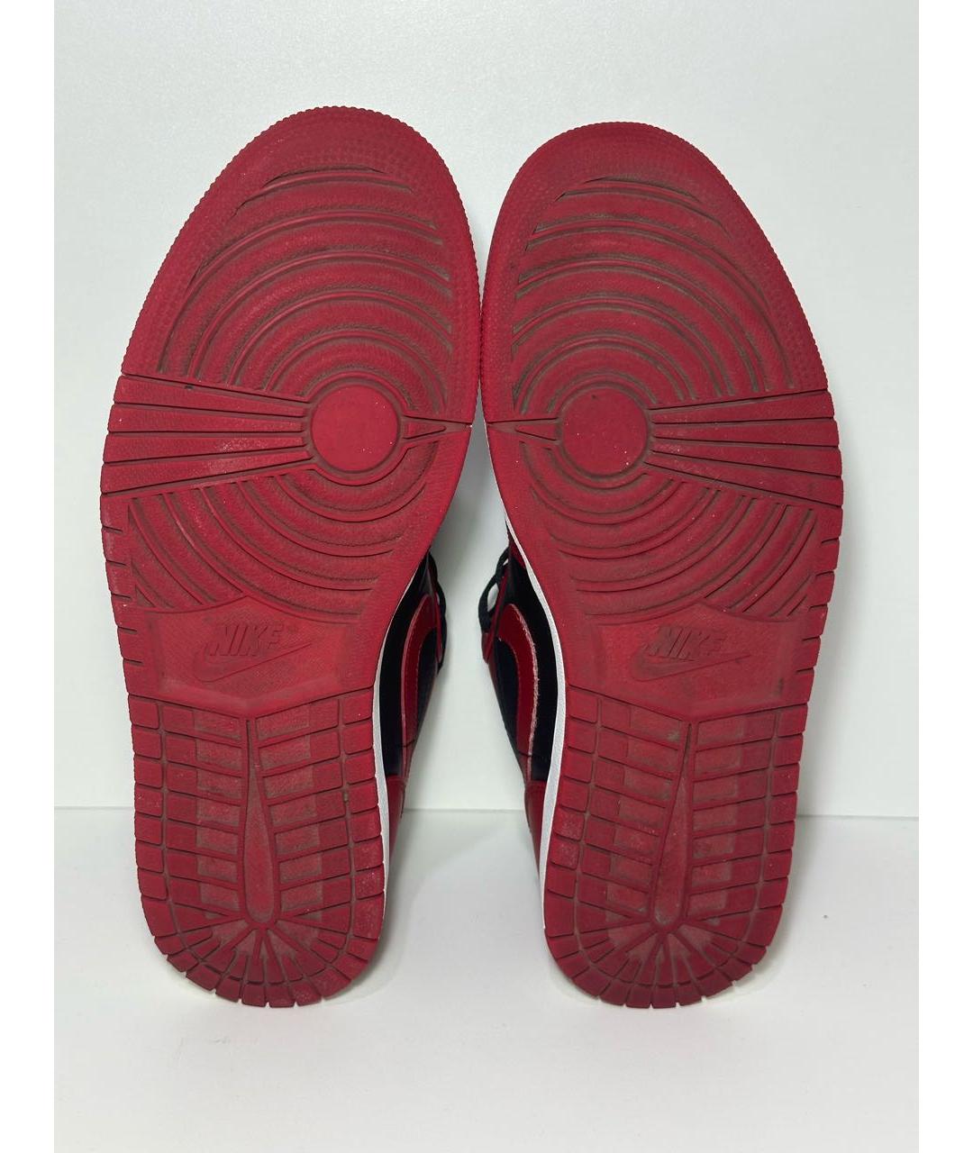 JORDAN Бордовые кожаные низкие кроссовки / кеды, фото 8