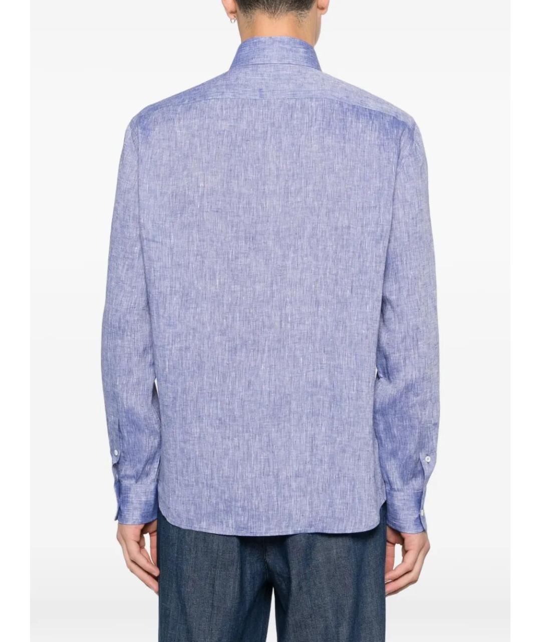 BRUNELLO CUCINELLI Голубая льняная кэжуал рубашка, фото 3