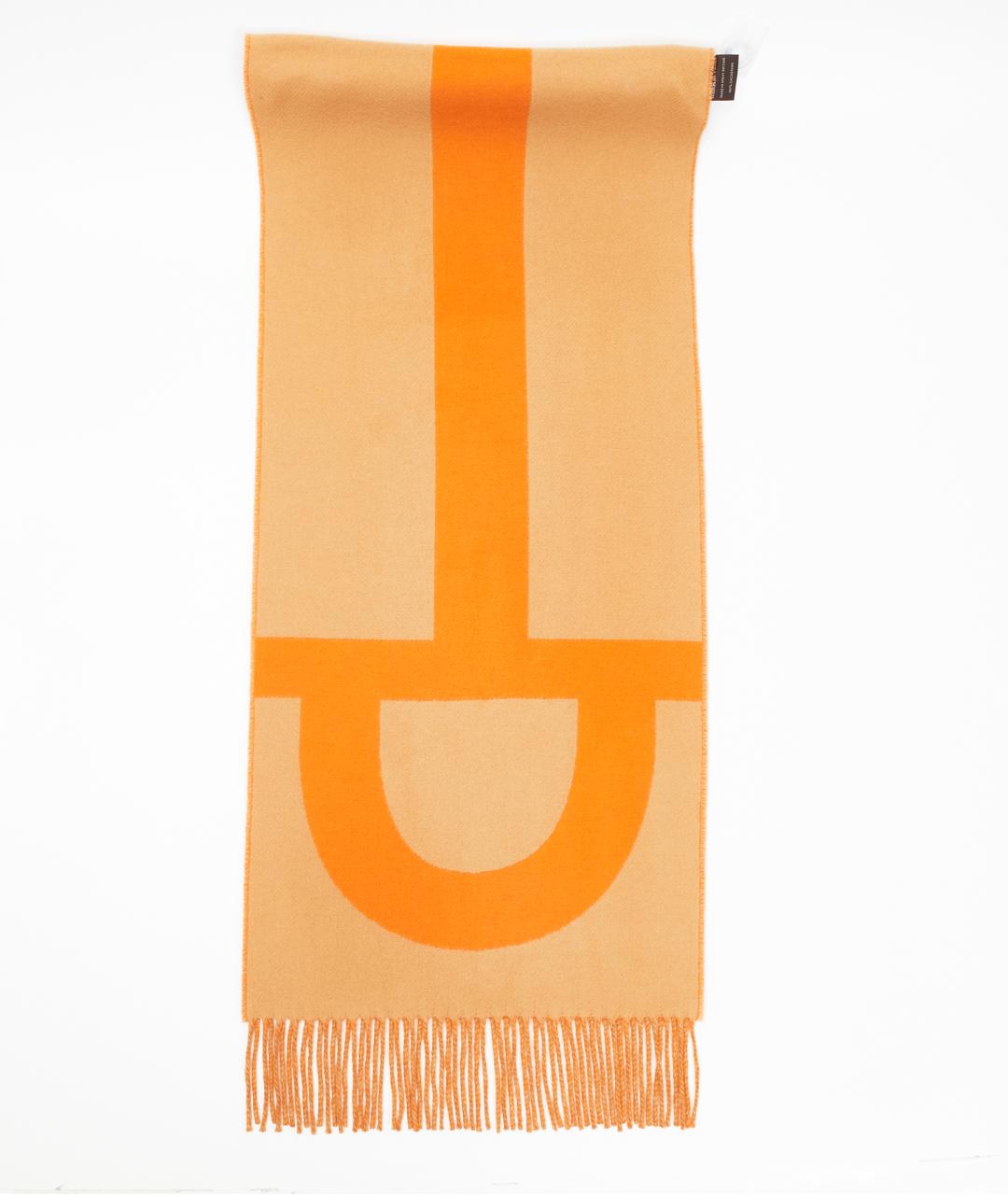 HERMES Оранжевый кашемировый шарф, фото 6