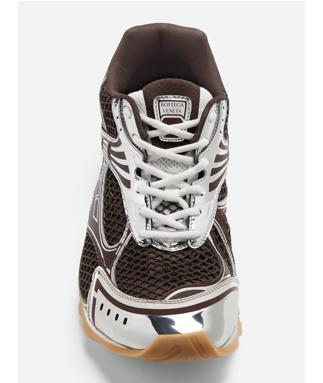 BOTTEGA VENETA Коричневые текстильные низкие кроссовки / кеды, фото 3