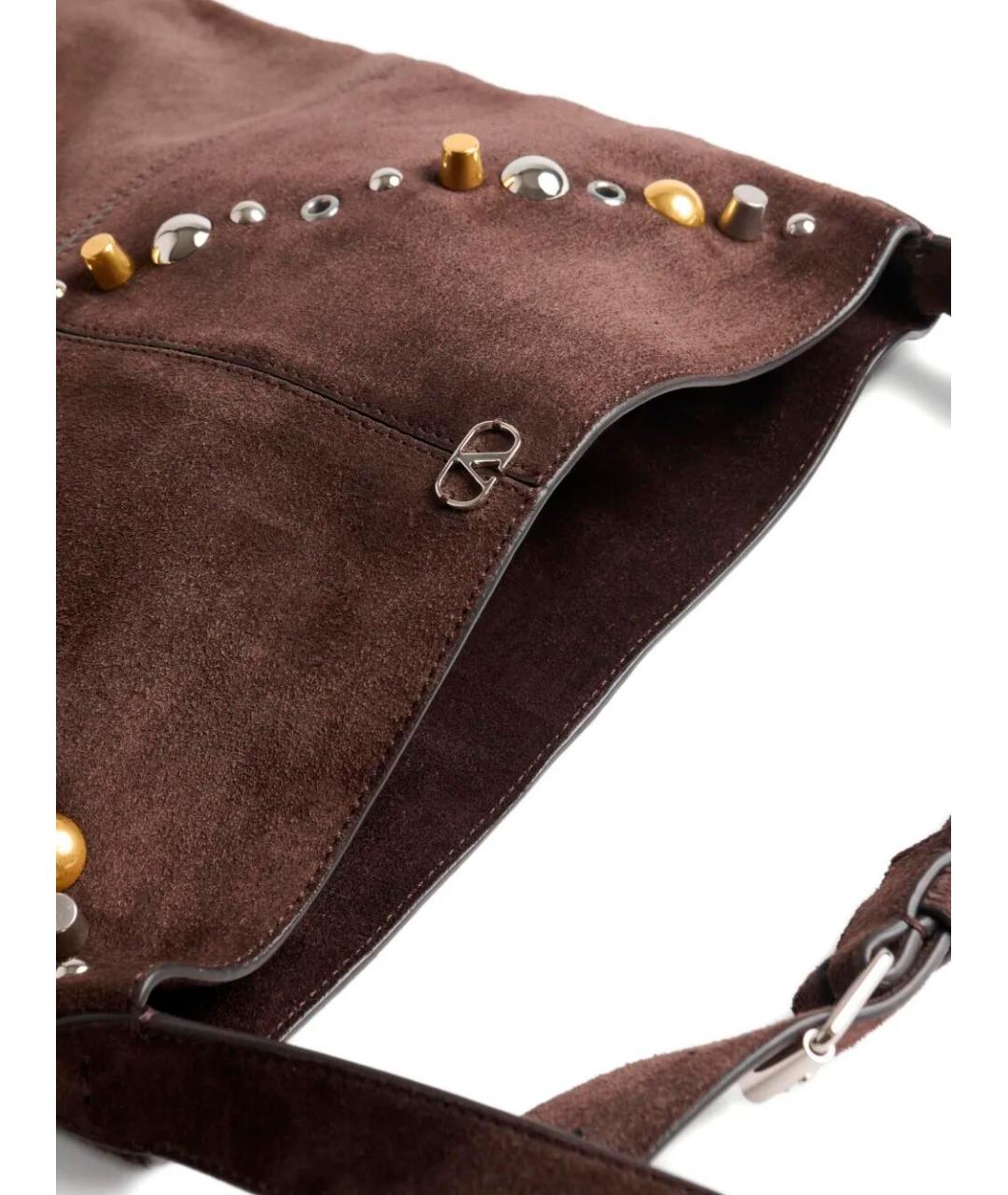 VALENTINO Коричневая замшевая сумка на плечо, фото 5