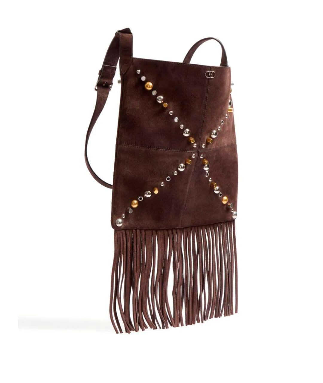 VALENTINO Коричневая замшевая сумка на плечо, фото 2