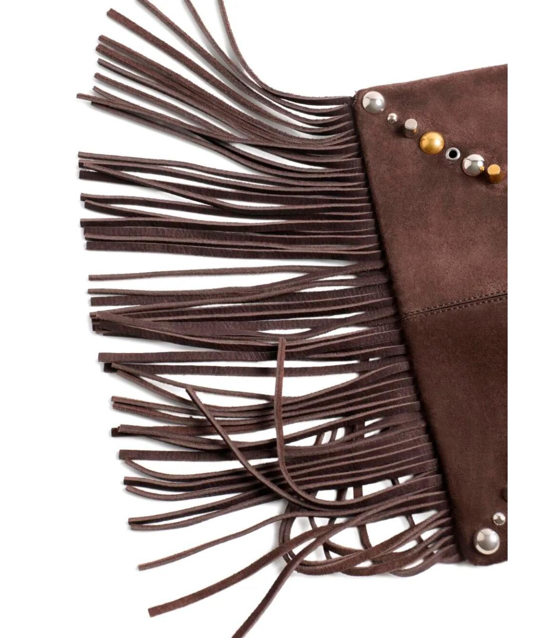 VALENTINO Коричневая замшевая сумка на плечо, фото 4