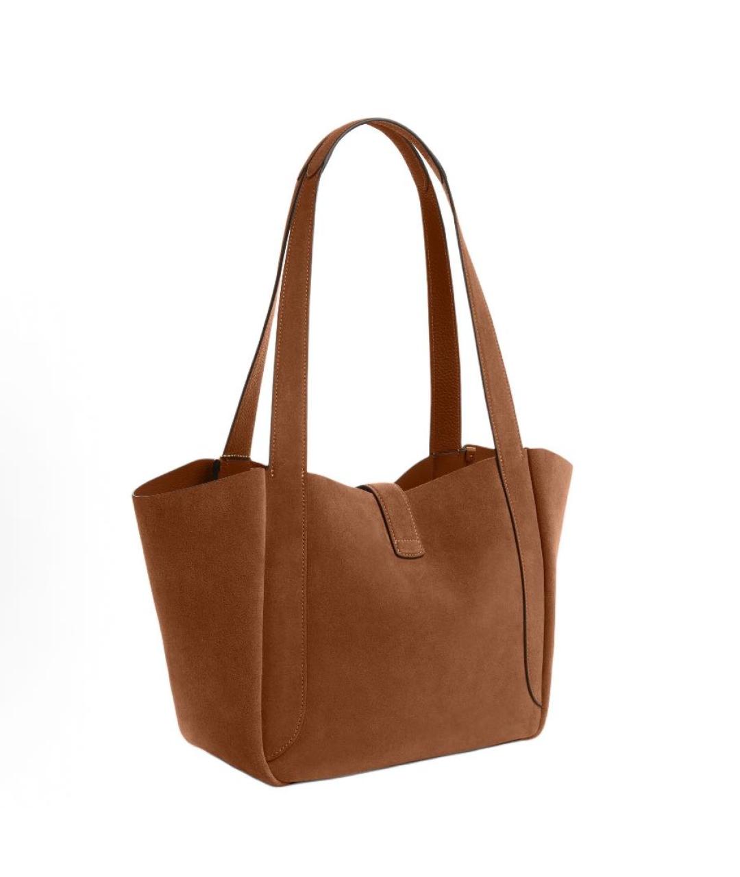 COACH Коричневая замшевая сумка тоут, фото 2