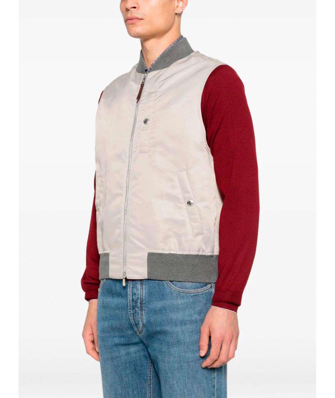 BRUNELLO CUCINELLI Бежевый полиамидовый жилет, фото 3