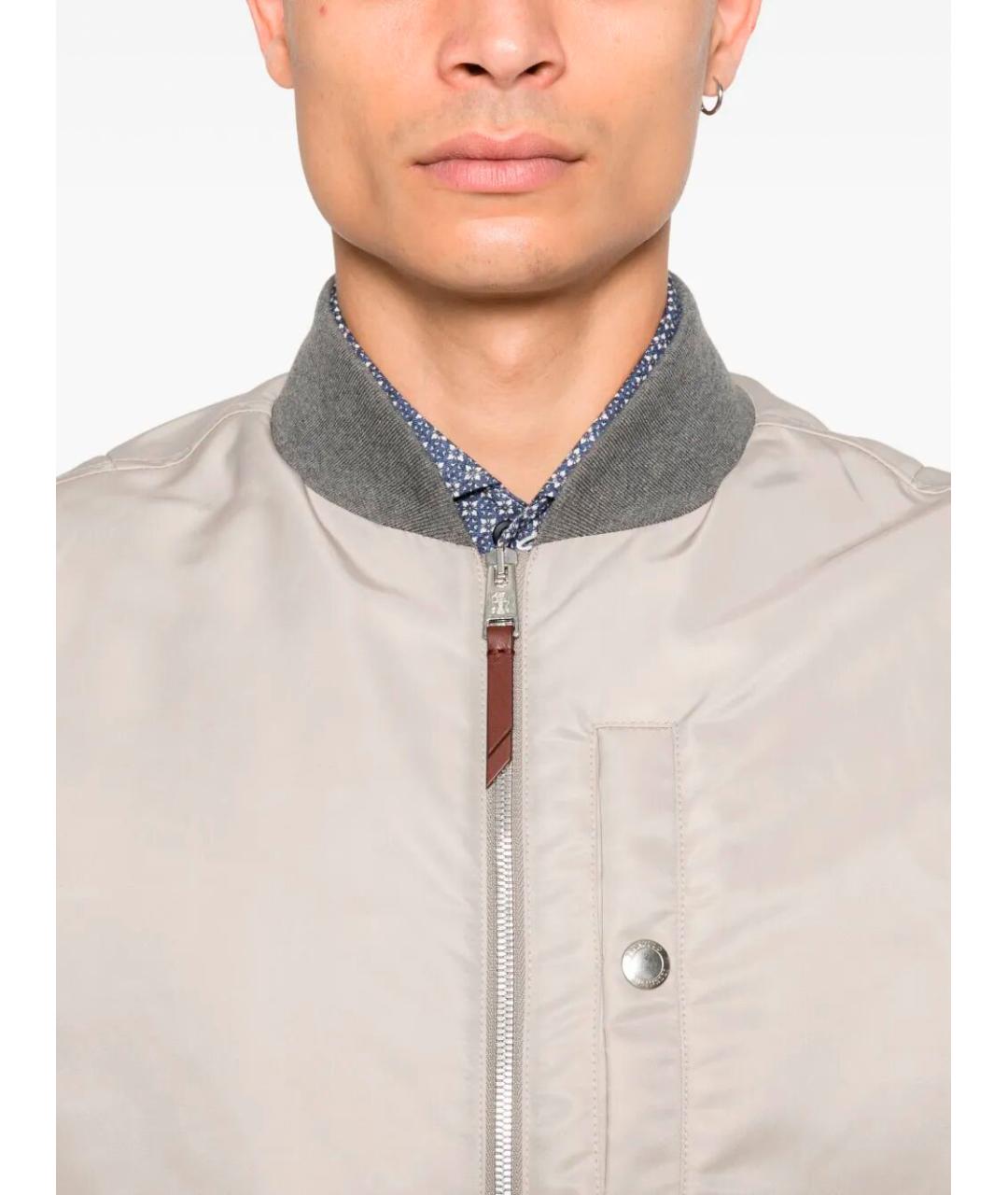 BRUNELLO CUCINELLI Бежевый полиамидовый жилет, фото 4