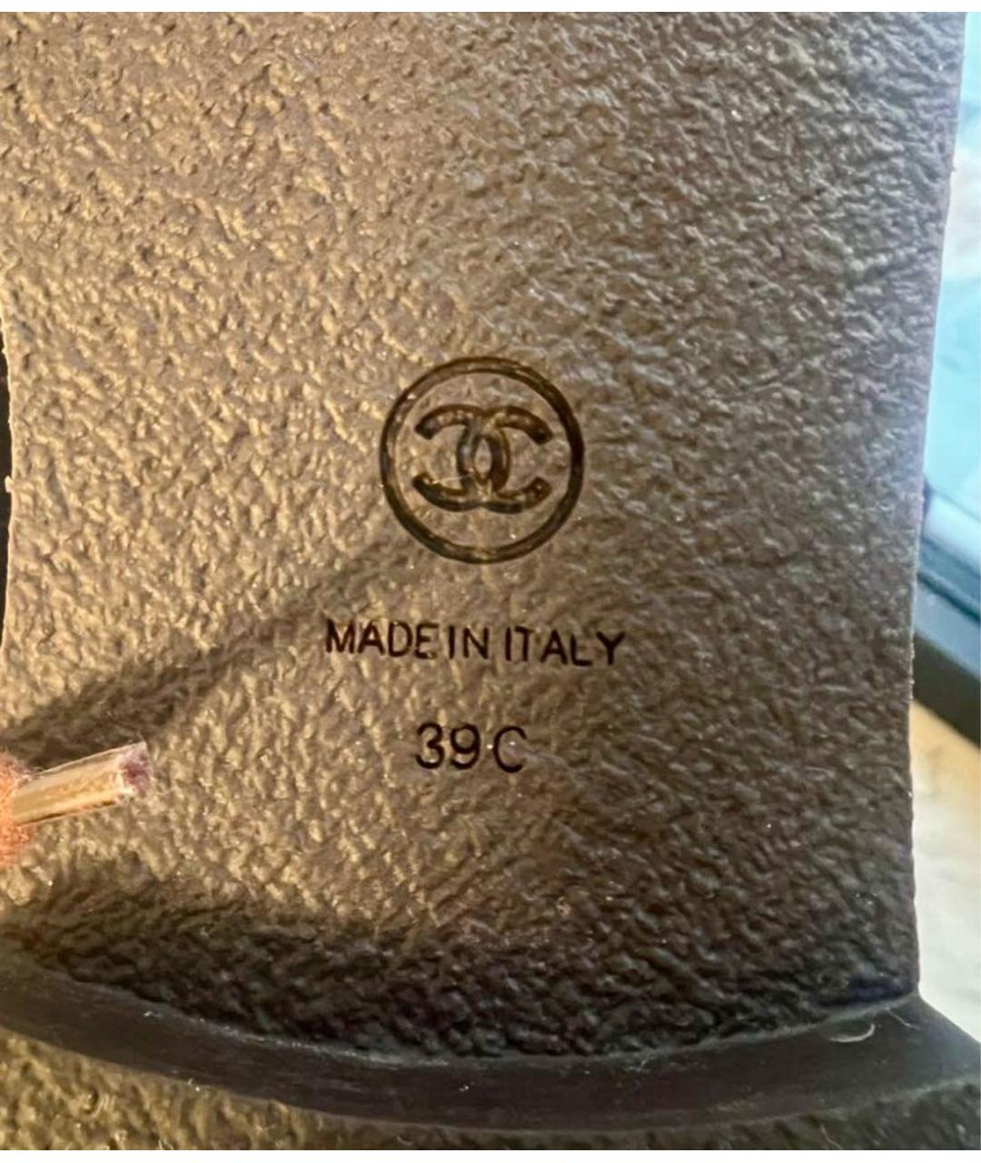 CHANEL Бордовые текстильные ботинки, фото 5