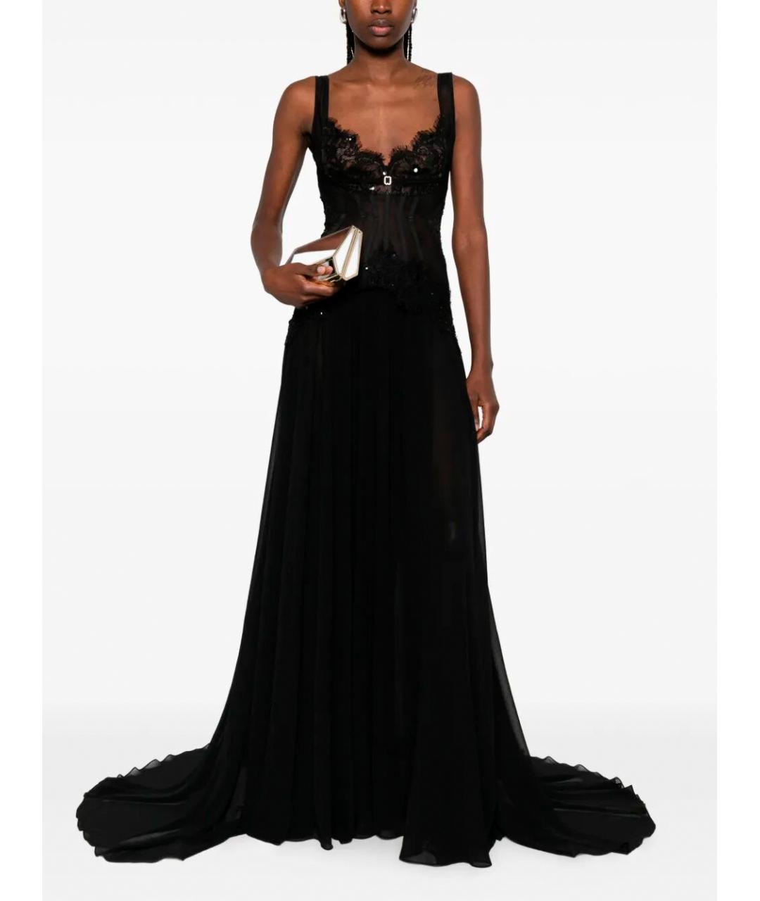 NISSA Черное полиамидовое вечернее платье, фото 2