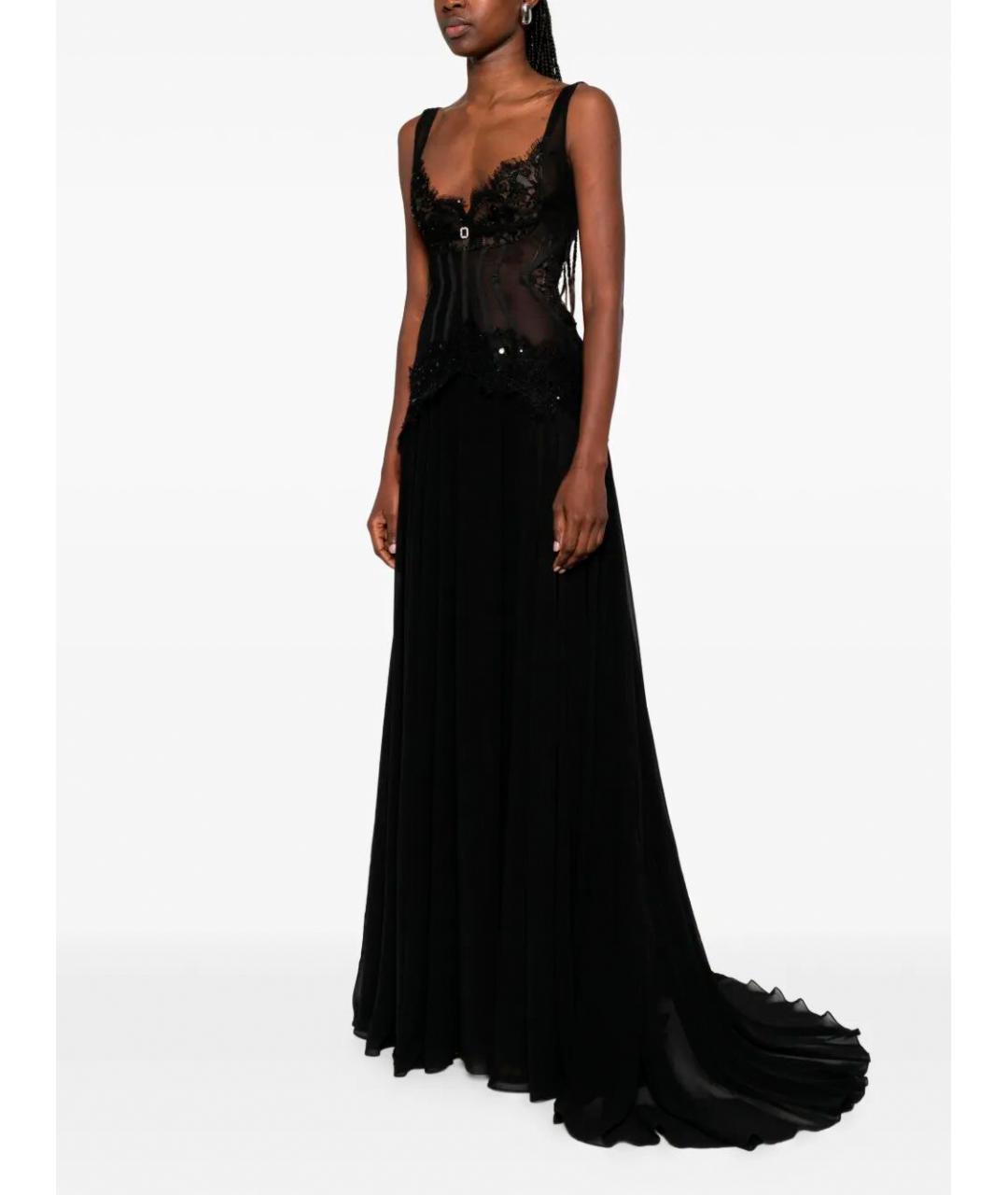NISSA Черное полиамидовое вечернее платье, фото 4