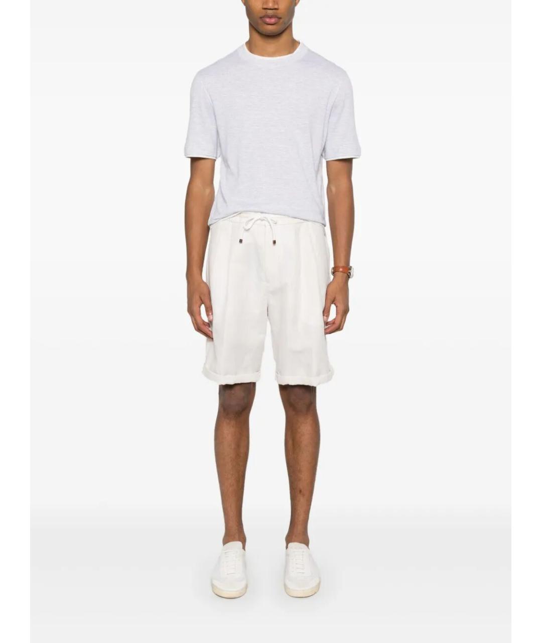 BRUNELLO CUCINELLI Серая хлопко-леновая футболка, фото 2