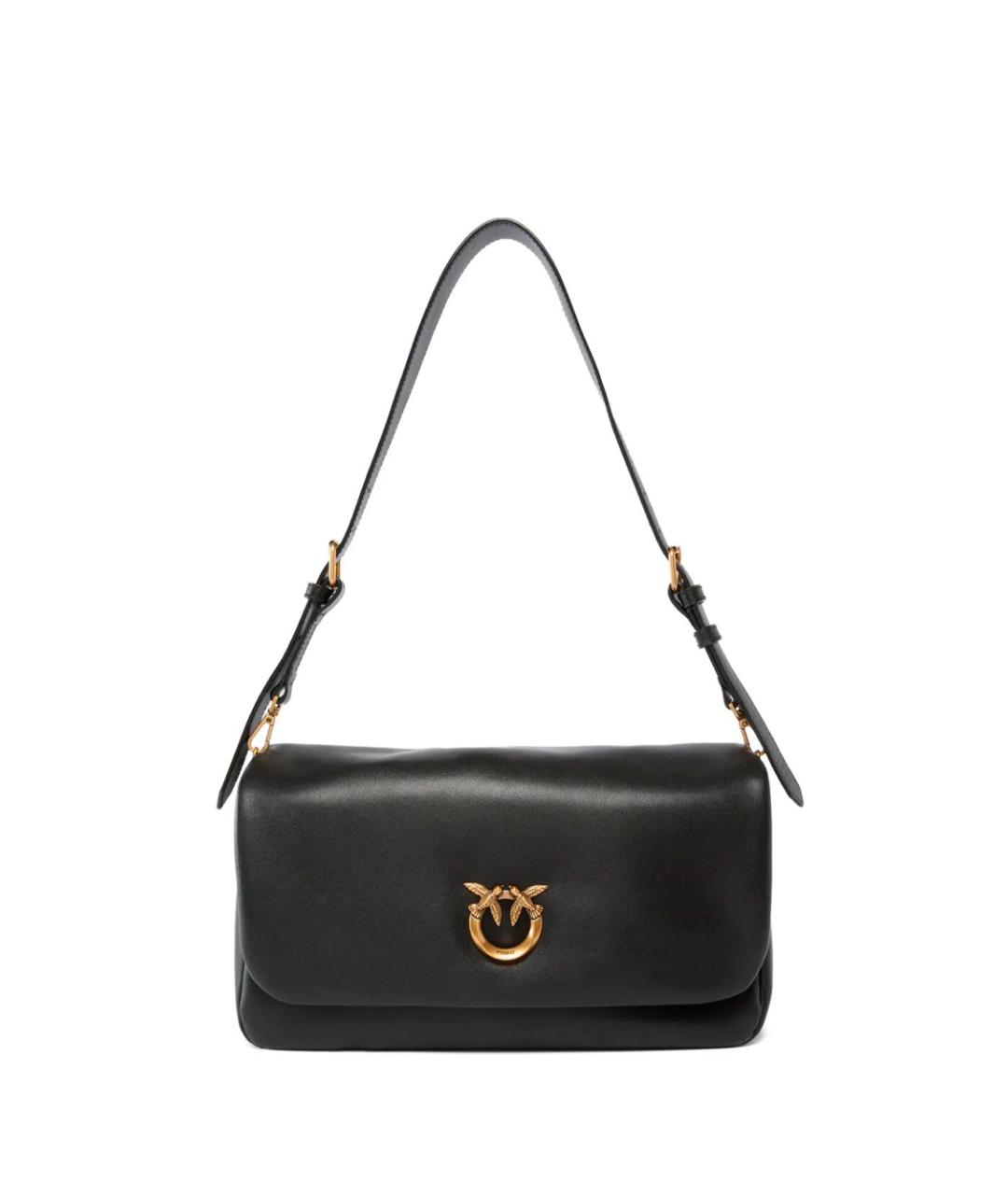 PINKO Черная кожаная сумка с короткими ручками, фото 1