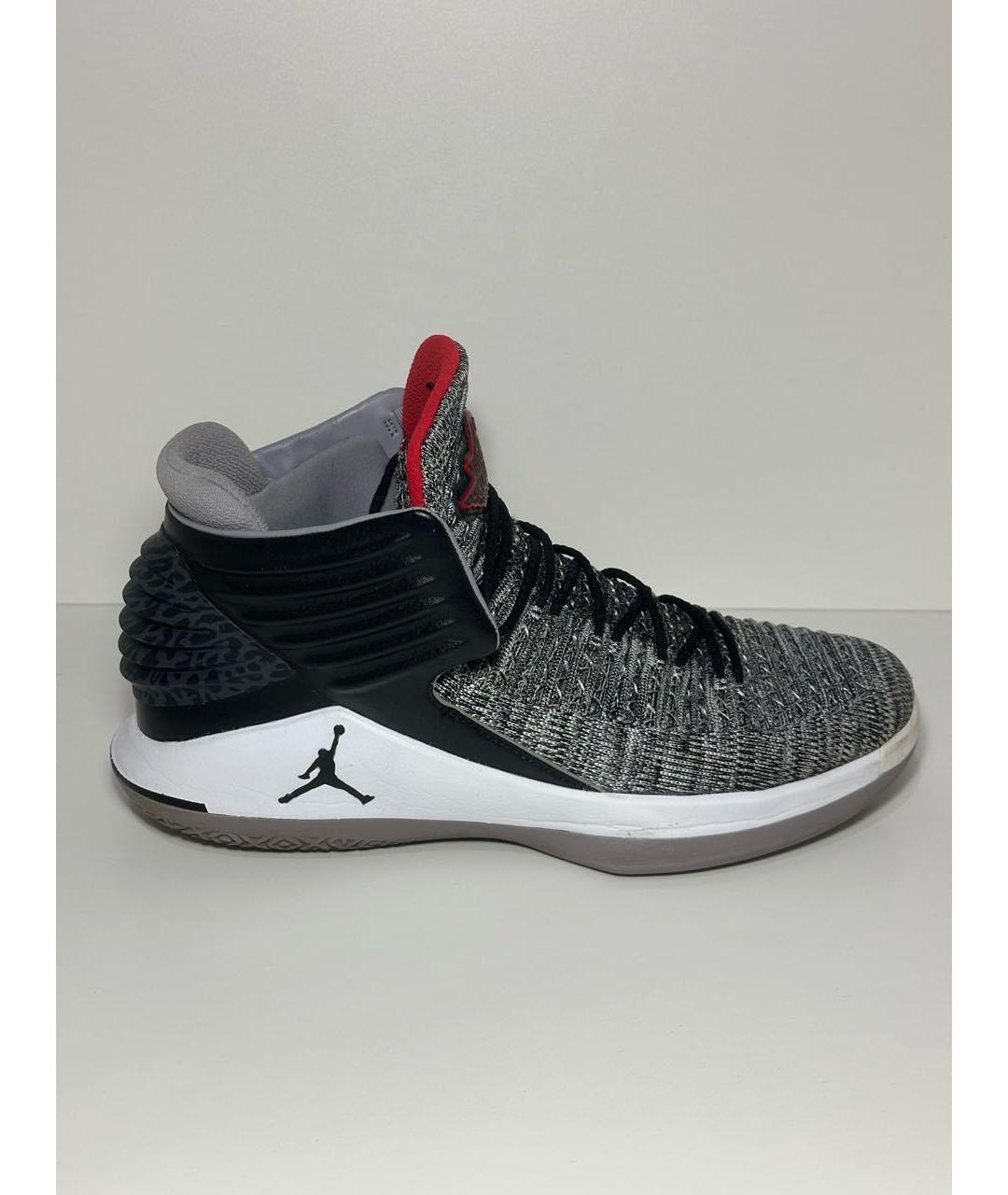 JORDAN Антрацитовые синтетические высокие кроссовки / кеды, фото 9