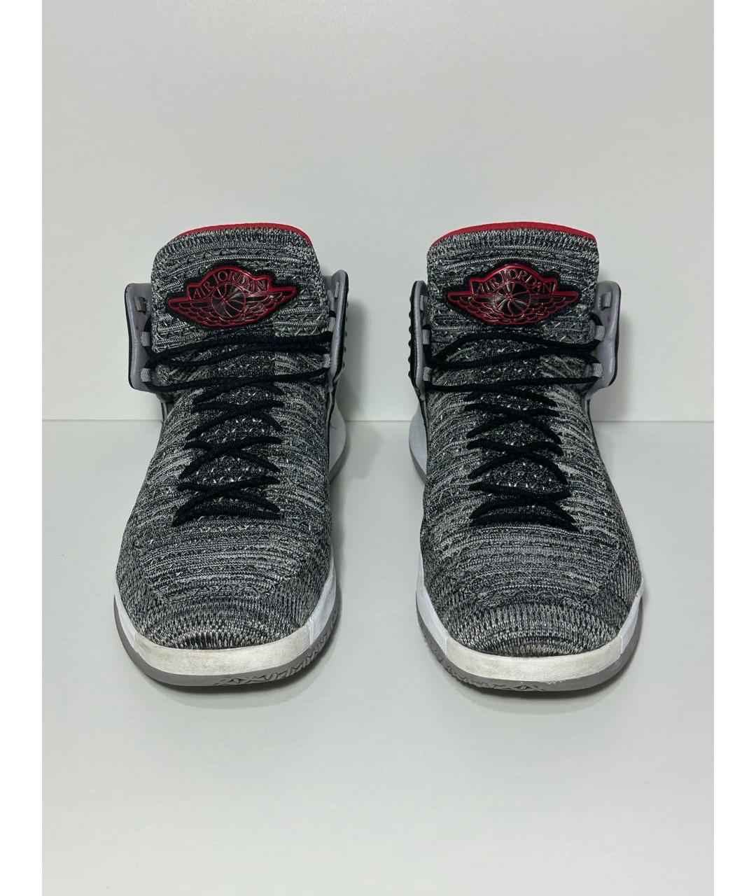 JORDAN Антрацитовые синтетические высокие кроссовки / кеды, фото 2