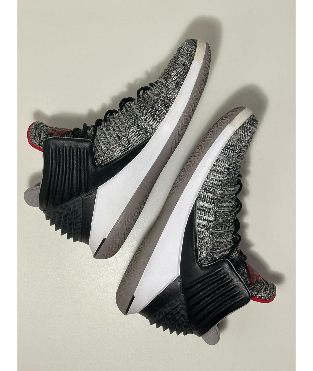 JORDAN Антрацитовые синтетические высокие кроссовки / кеды, фото 7