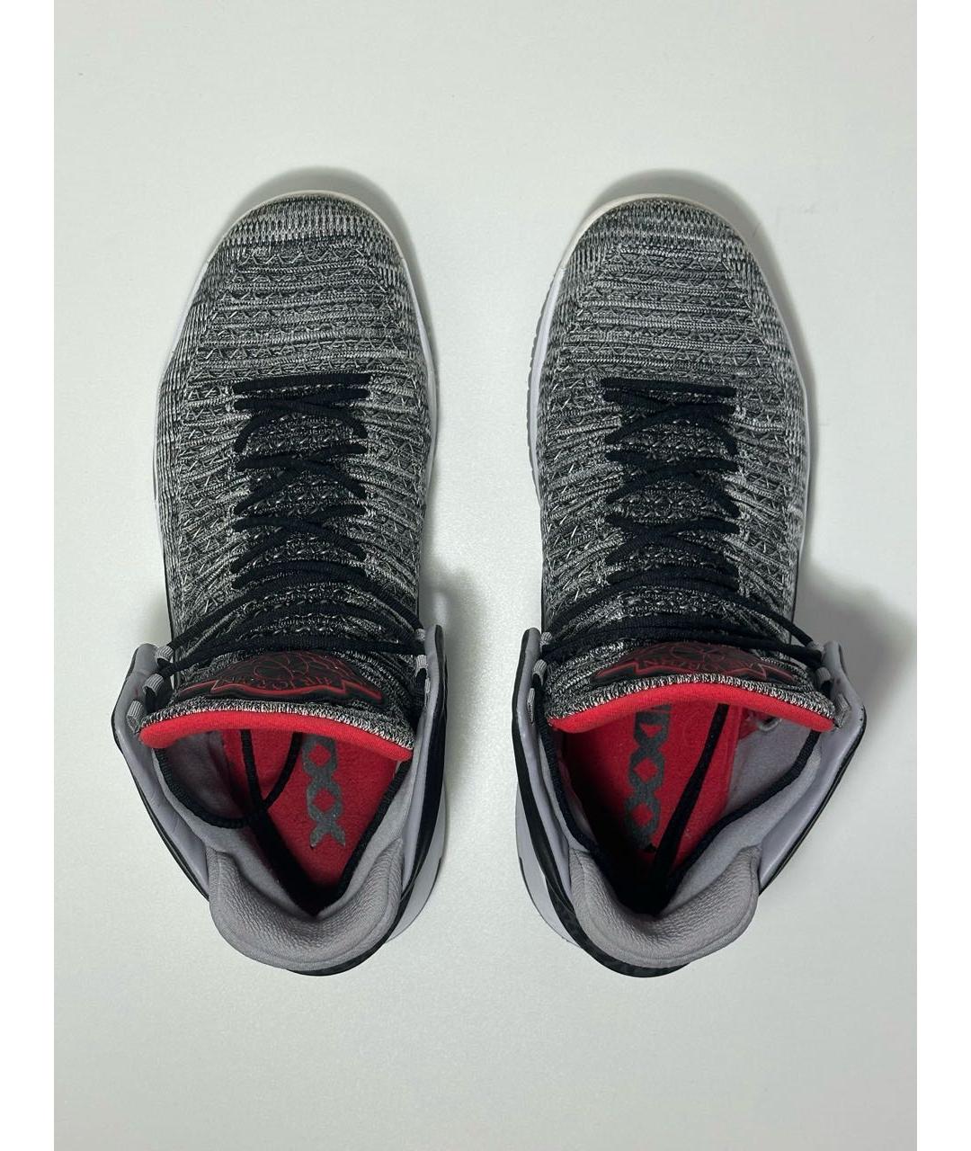 JORDAN Антрацитовые синтетические высокие кроссовки / кеды, фото 3