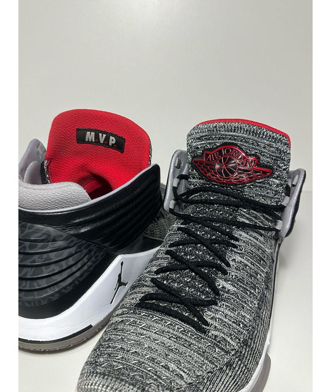 JORDAN Антрацитовые синтетические высокие кроссовки / кеды, фото 6