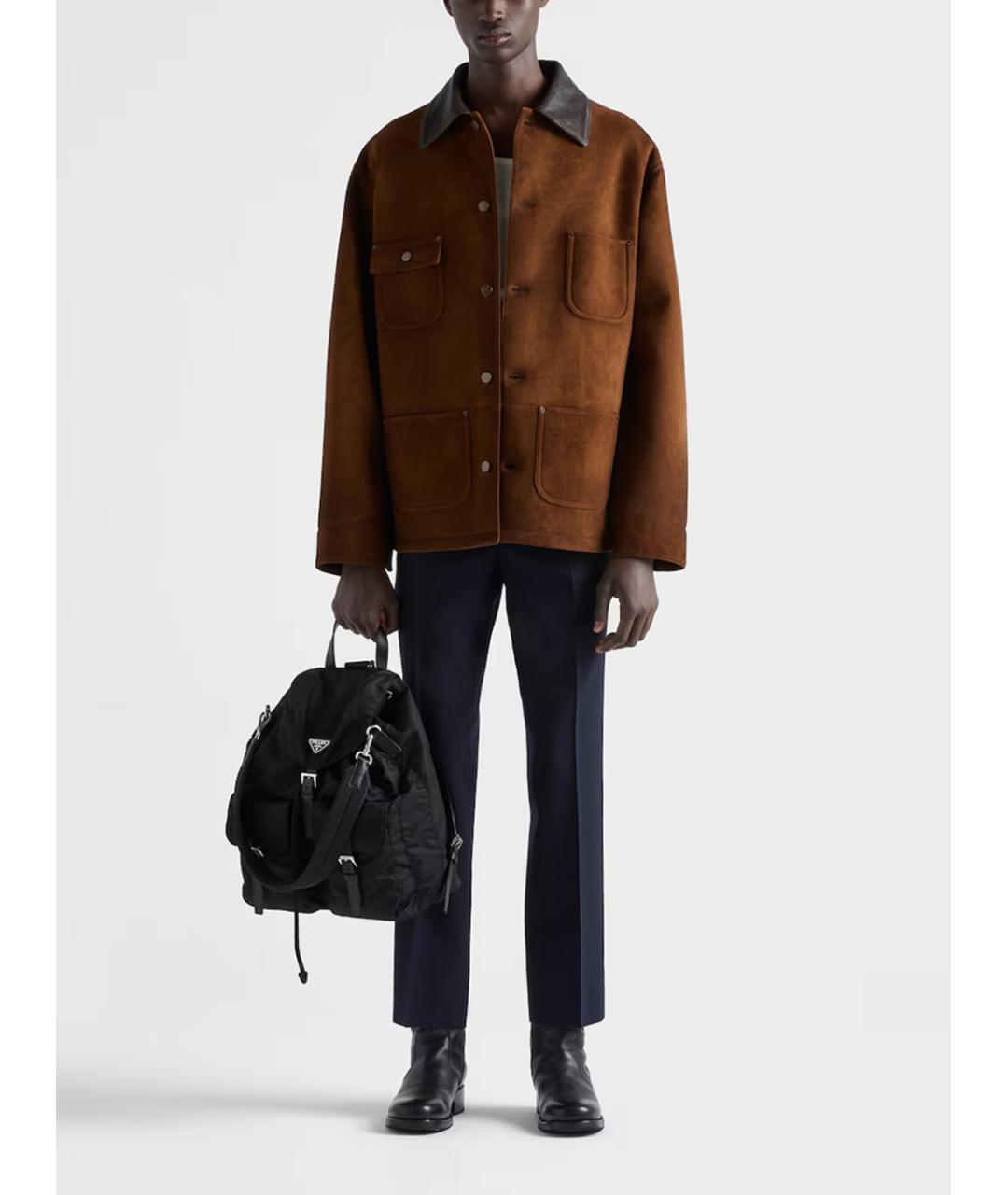PRADA Коричневая замшевая куртка, фото 2