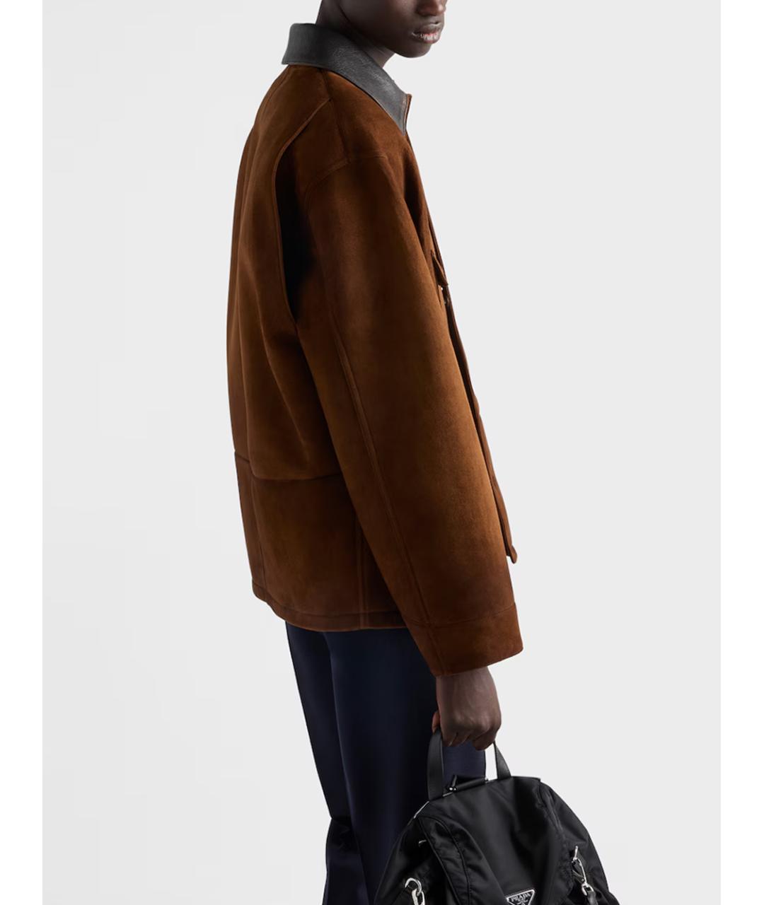 PRADA Коричневая замшевая куртка, фото 3