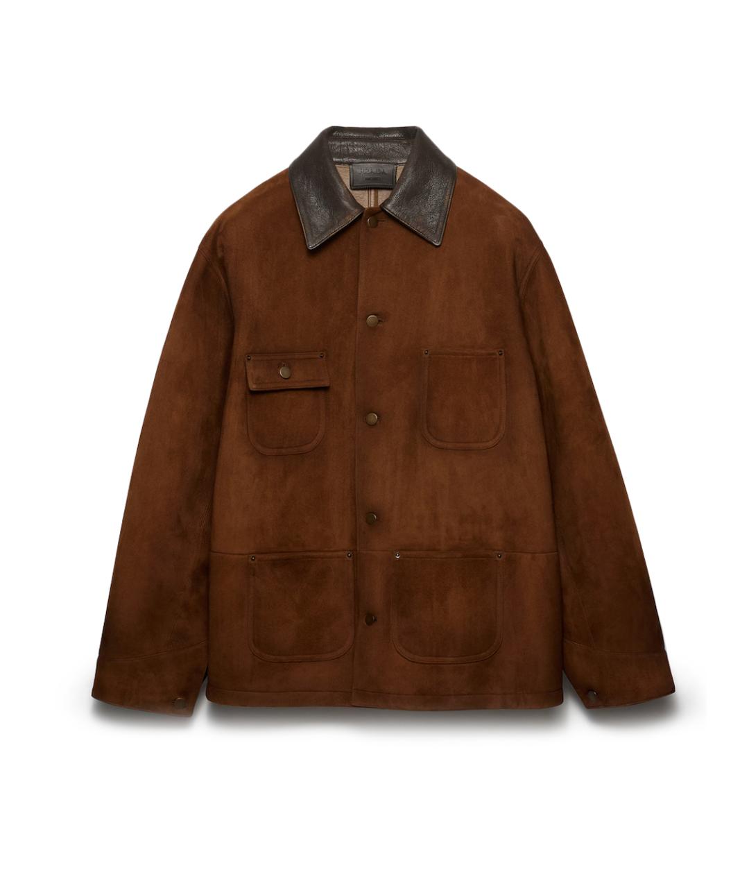 PRADA Коричневая замшевая куртка, фото 1