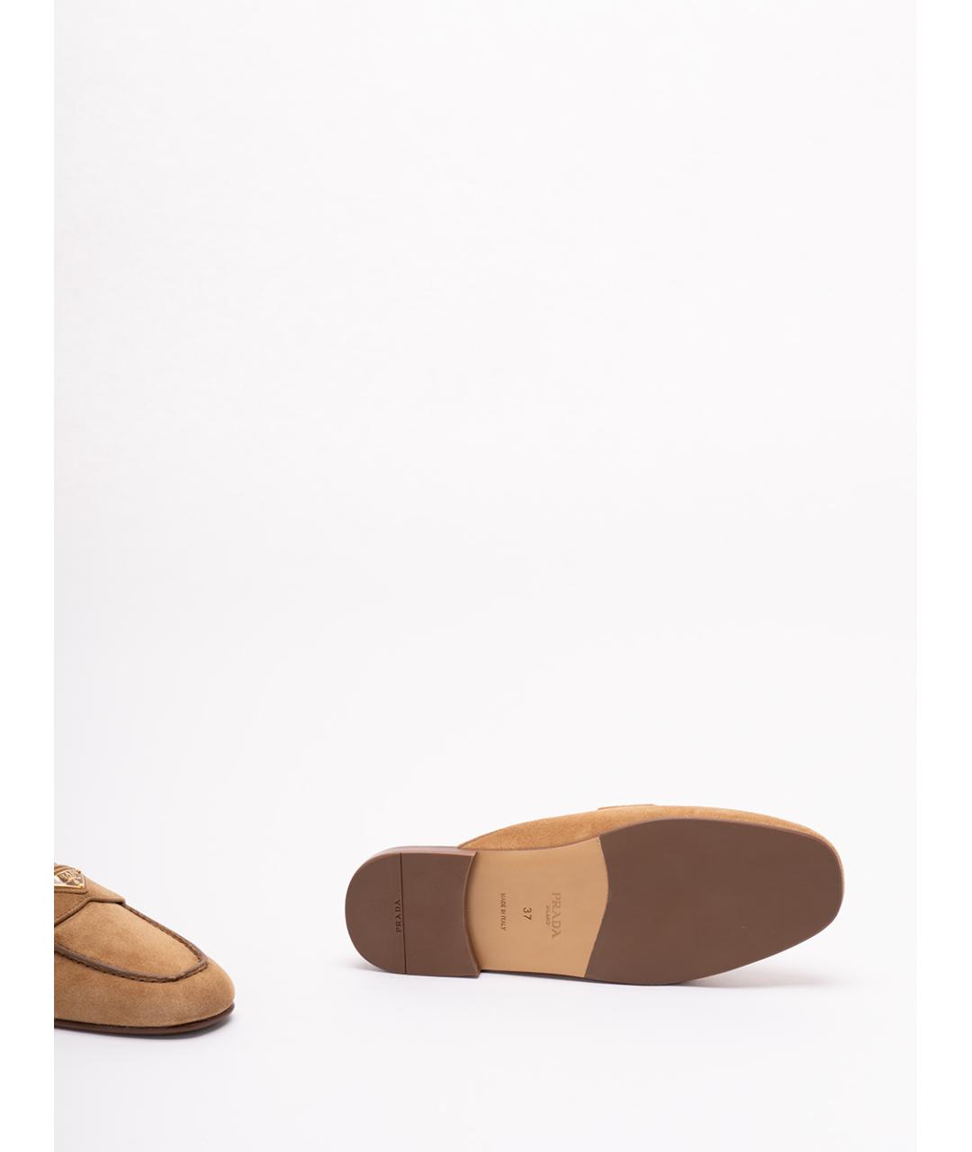 PRADA Бежевые замшевые мюли, фото 4