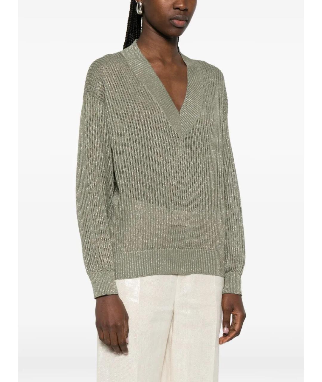 BRUNELLO CUCINELLI Серый хлопковый джемпер / свитер, фото 5