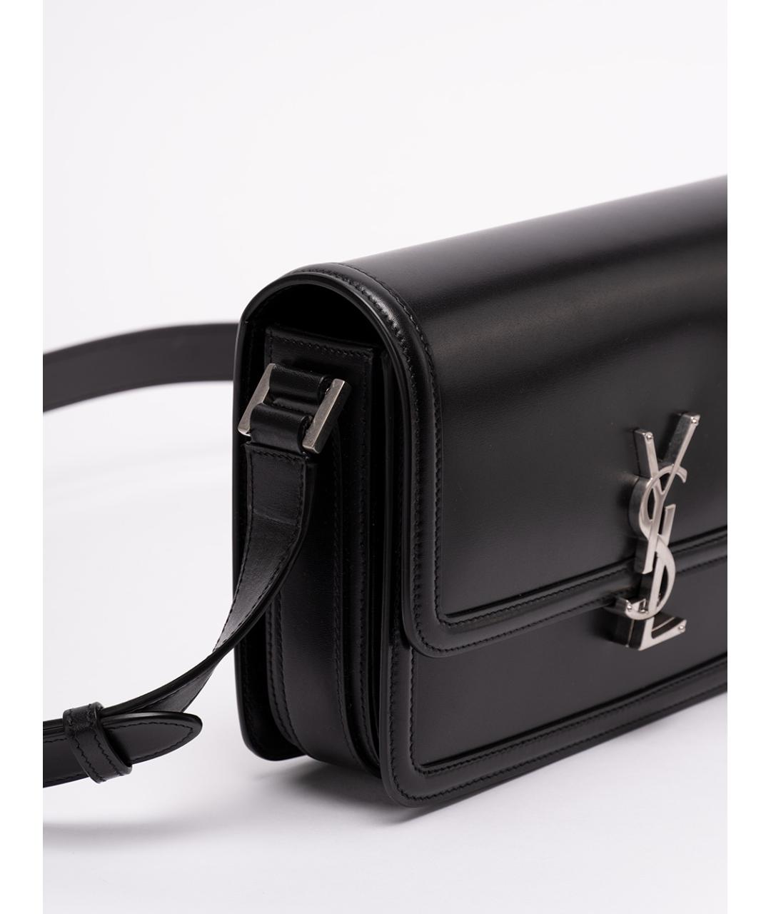 SAINT LAURENT Черная кожаная сумка на плечо, фото 4