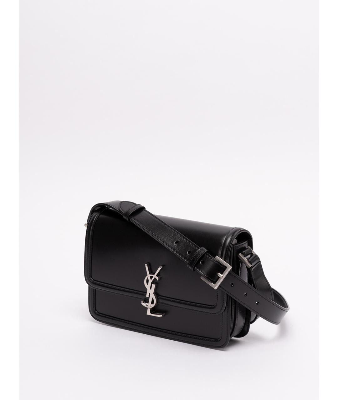 SAINT LAURENT Черная кожаная сумка на плечо, фото 2