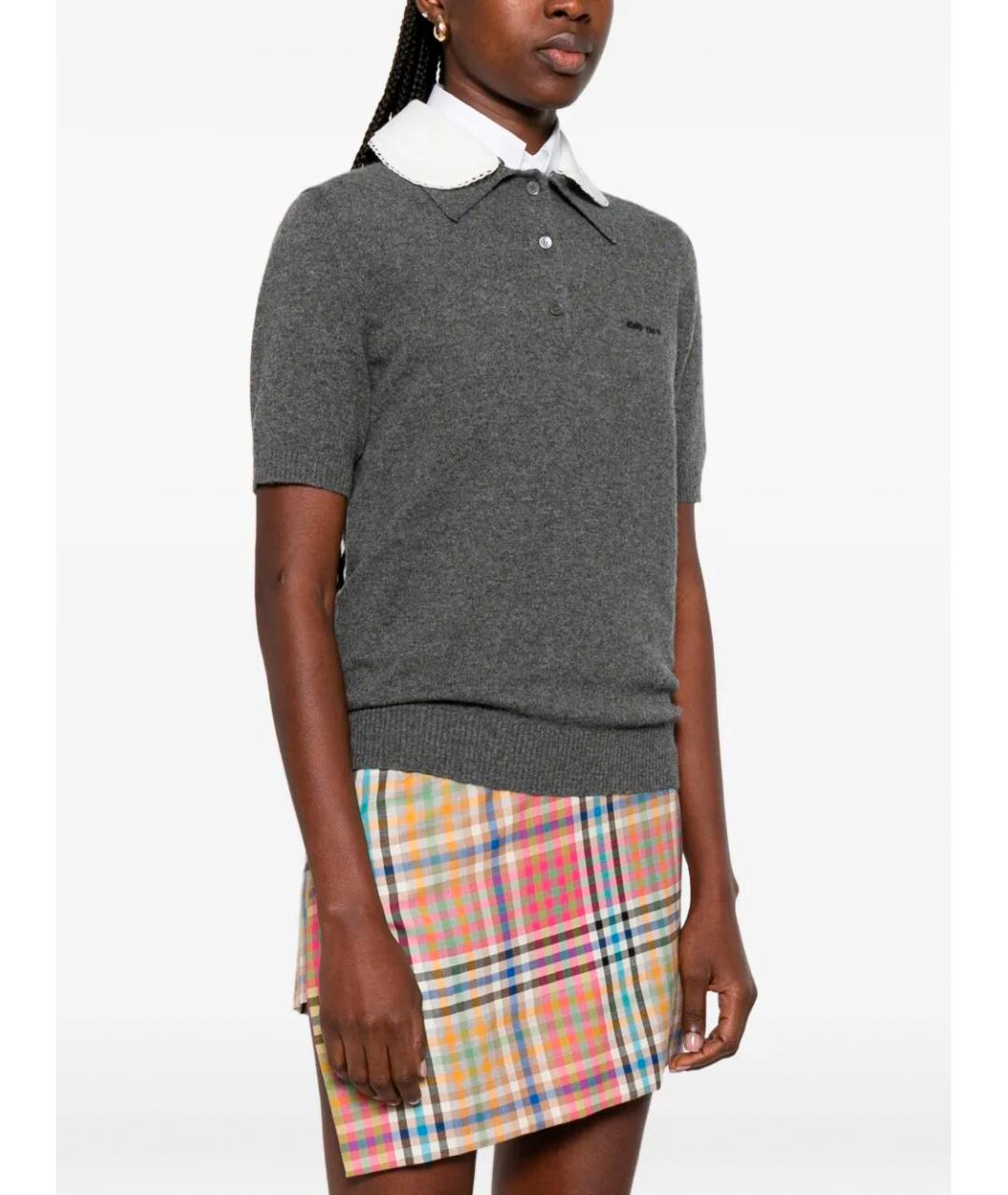 MIU MIU Серая футболка, фото 5