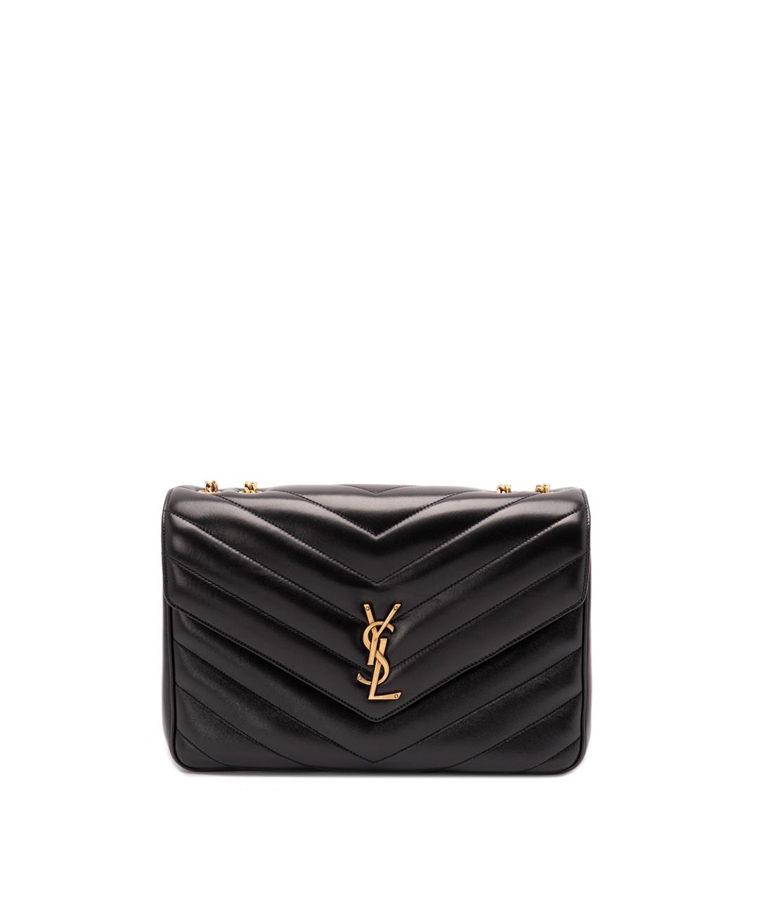 SAINT LAURENT Черная кожаная сумка через плечо, фото 1