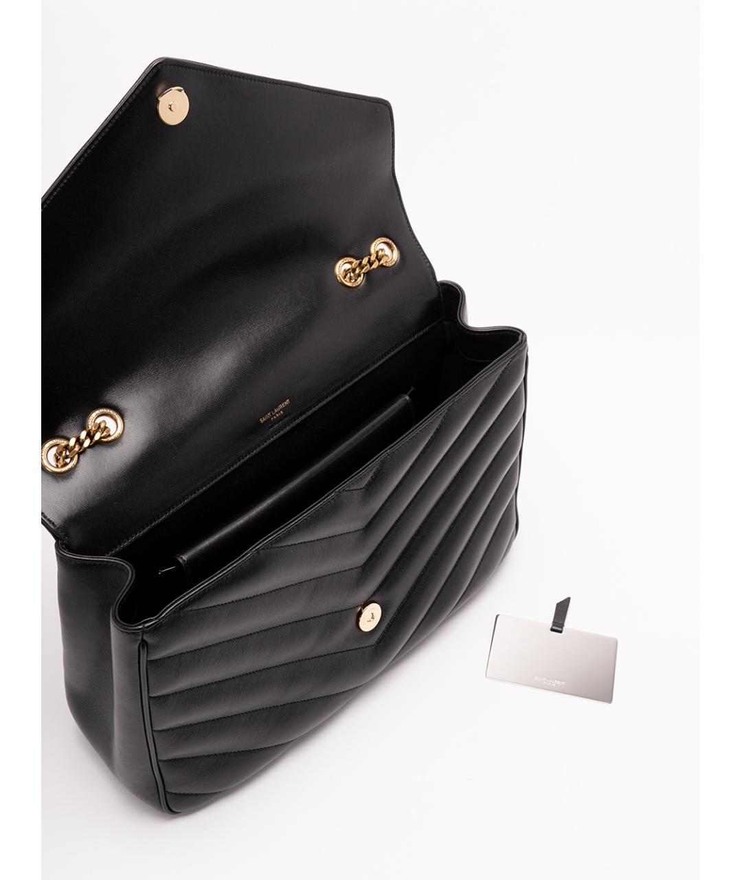 SAINT LAURENT Черная кожаная сумка через плечо, фото 5