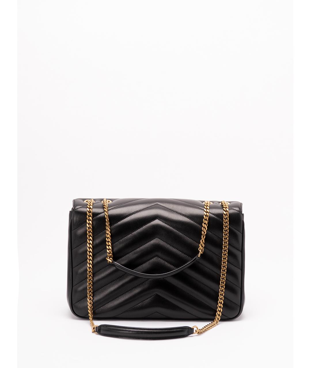 SAINT LAURENT Черная кожаная сумка через плечо, фото 2