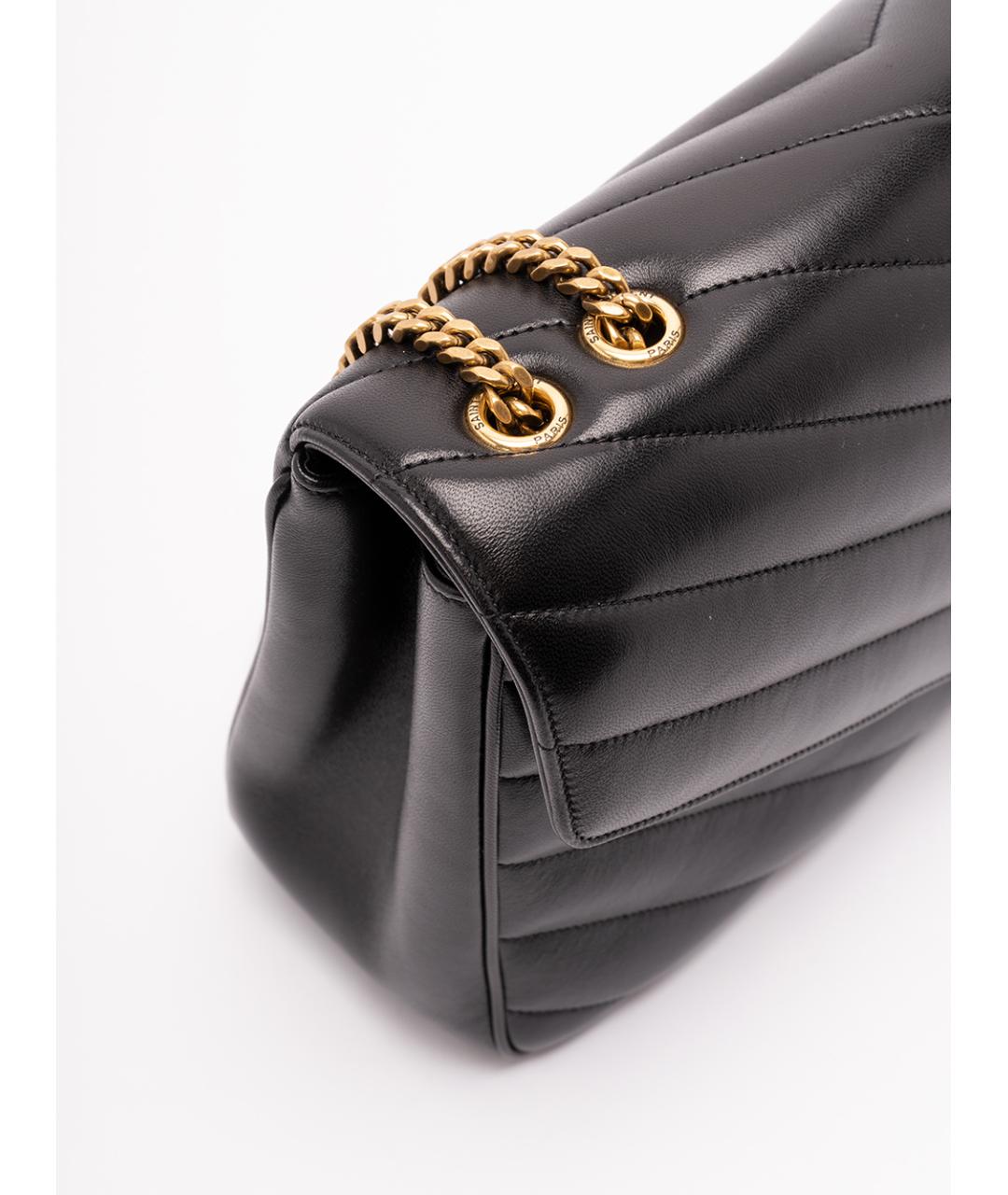 SAINT LAURENT Черная кожаная сумка через плечо, фото 4