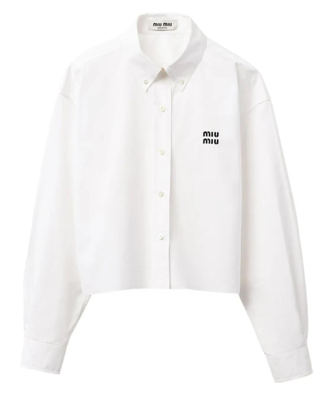 MIU MIU Белая хлопковая рубашка, фото 1