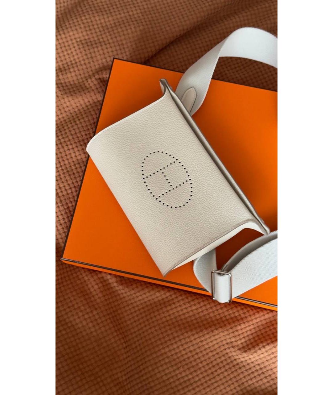 HERMES Белая кожаная сумка на плечо, фото 2