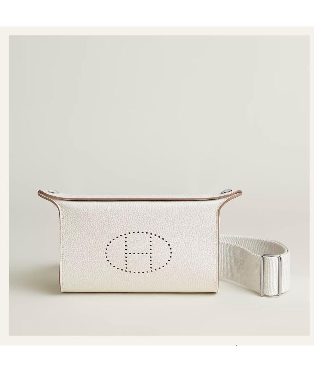 HERMES Белая кожаная сумка на плечо, фото 5