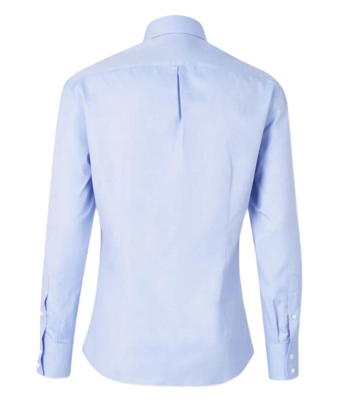 BRUNELLO CUCINELLI Голубая хлопковая классическая рубашка, фото 2