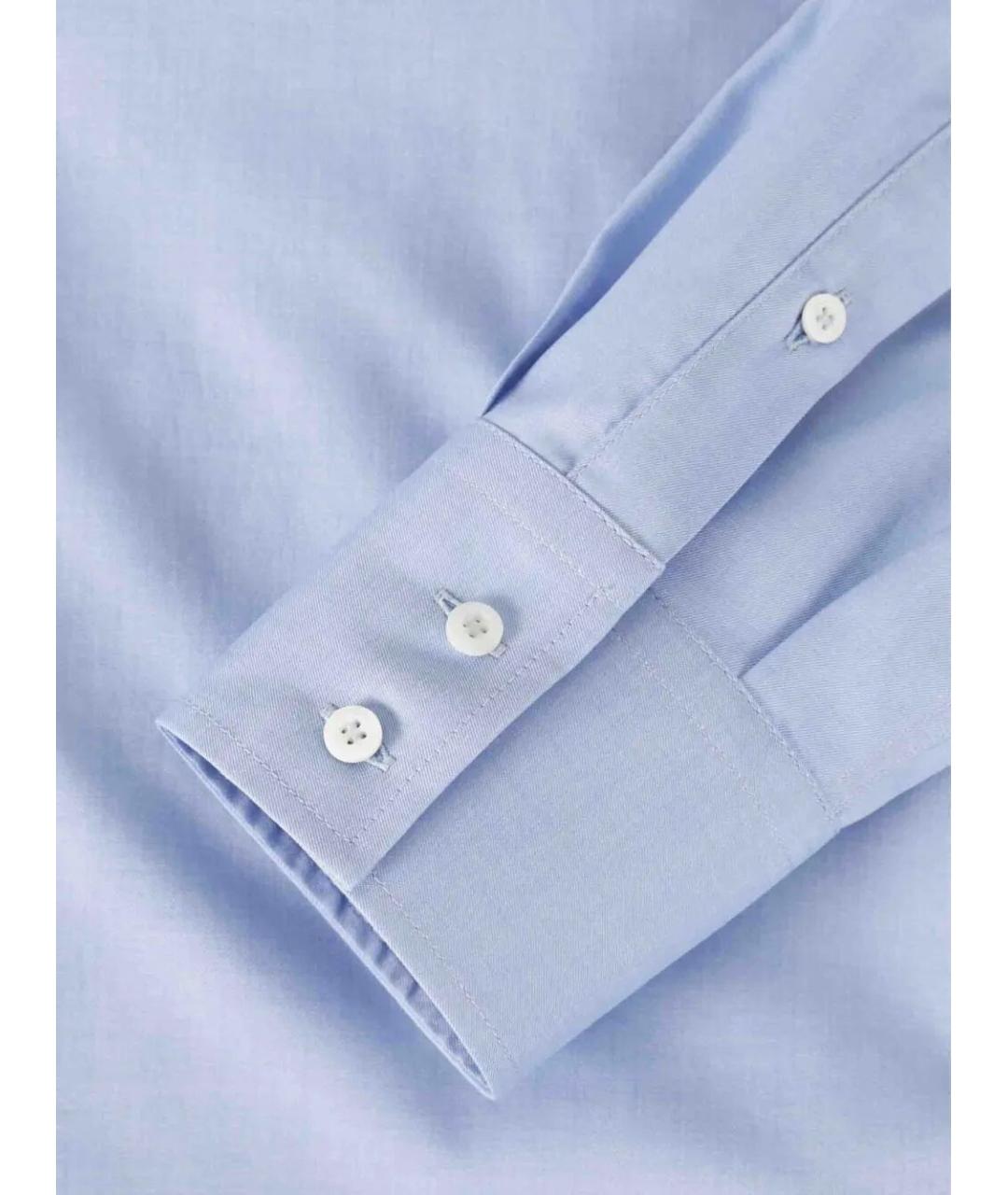 BRUNELLO CUCINELLI Голубая хлопковая классическая рубашка, фото 4