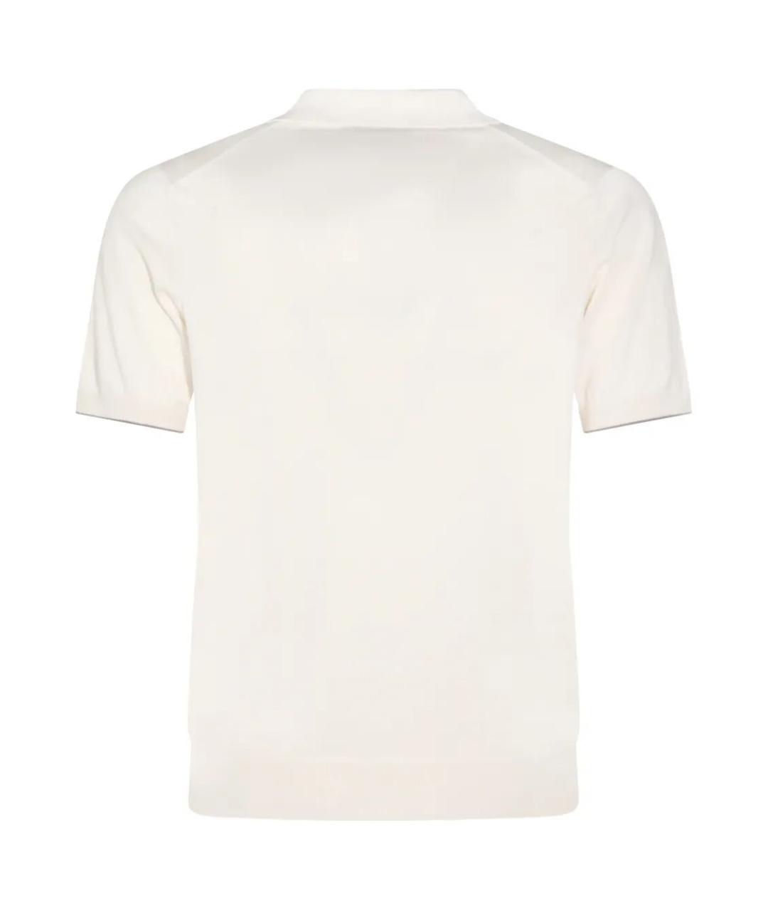 BRUNELLO CUCINELLI Белое хлопковое поло с коротким рукавом, фото 2
