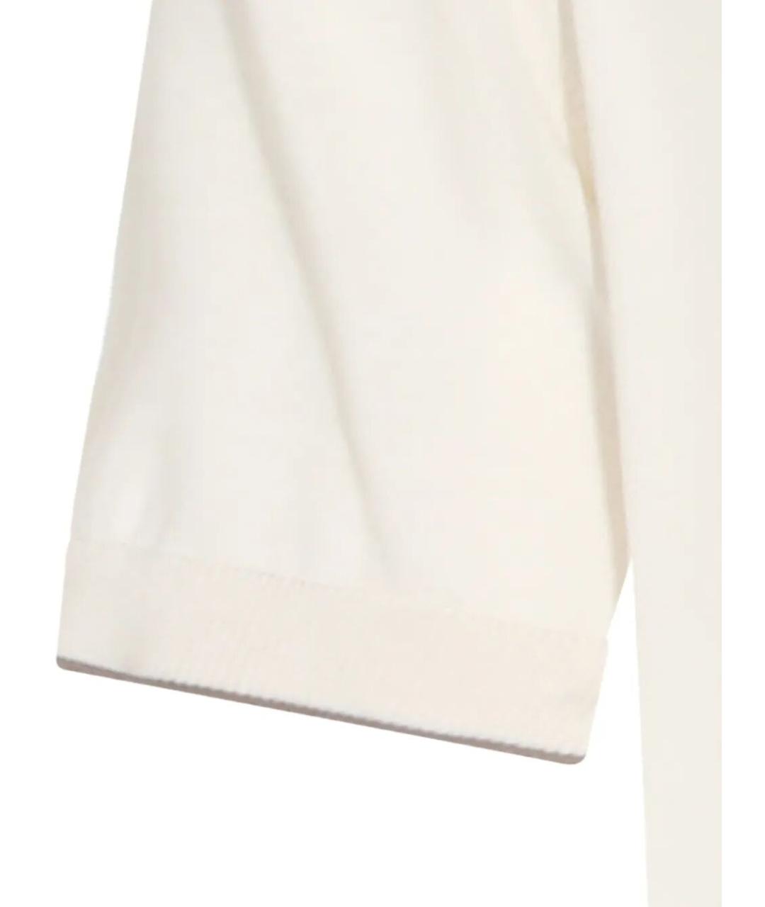 BRUNELLO CUCINELLI Белое хлопковое поло с коротким рукавом, фото 3