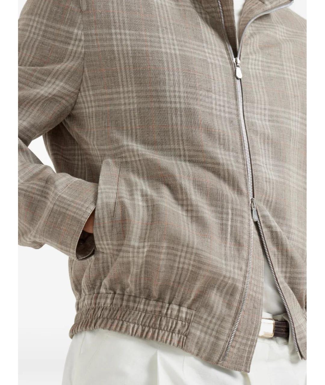 BRUNELLO CUCINELLI Бежевая шерстяная куртка, фото 2