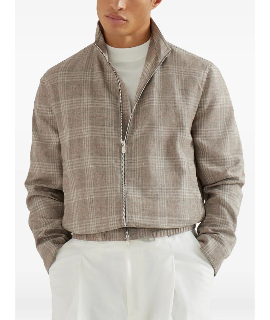 BRUNELLO CUCINELLI Бежевая шерстяная куртка, фото 4