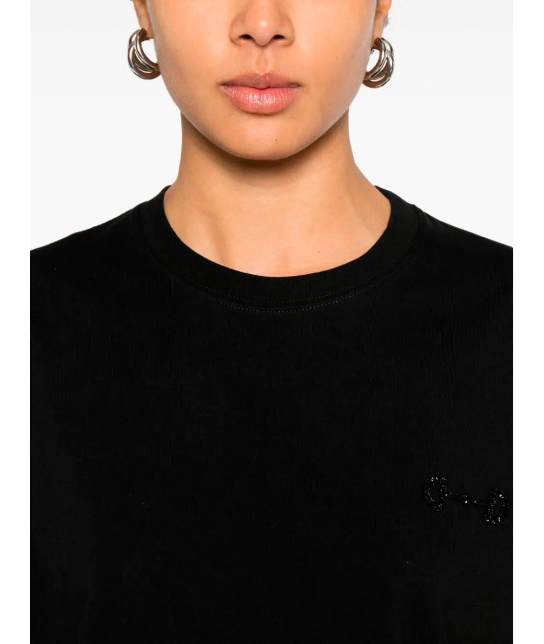 GUCCI Черная хлопковая футболка, фото 4